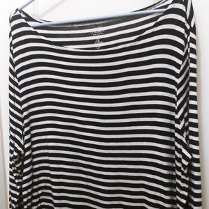 Striped, wide crew neck top